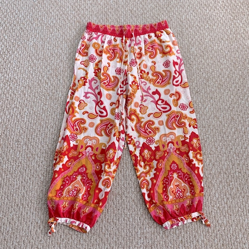 Haute Hippie Linen Blend Paisley Crop